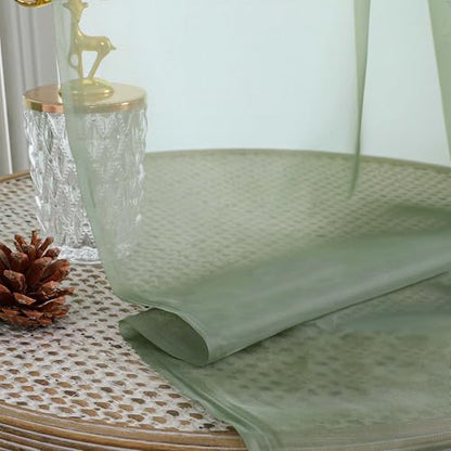OVZME Sheer Sage Green Curtains 108 Inches Long 2 Panels Set, 59 Inch Extra Wide Lightweight Airy Sage Green Sheer Curtain for Living Room Bedroom, Filmy Voile Rod Pocket, 59Wx108L Inches - color: Sage Green, size: 59"W x 108"L (Pack of 2)