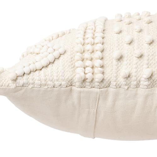 · REDEARTH · Textured Handwoven Throw Pillow Cases - Scandi Chic Natural - color: Scandi Chic Natural, size: 18" x 18" (Pack of 2)