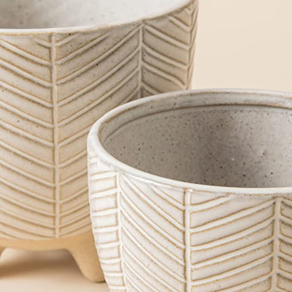 LA JOLIE MUSE Ceramic Plant Pots, Flower Pots for Indoor Plants, Set of 2