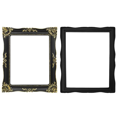 Open Picture Frame for Canvas Paintings, Gallery Walls, DIY Craft Projects - color: Black - Straight Edges