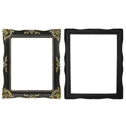 Open Picture Frame for Canvas Paintings, Gallery Walls, DIY Craft Projects - color: Black - Straight Edges