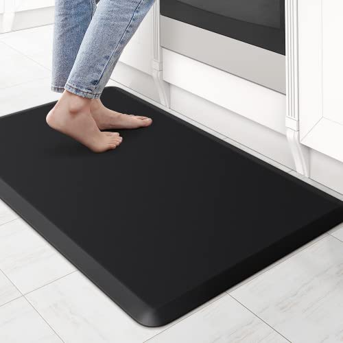 Kitchen Mat Cushioned Anti Fatigue Rug Standing and Comfort Floor Mats - color: Black, size: 28"L x 17.3"W x 0.5"Th