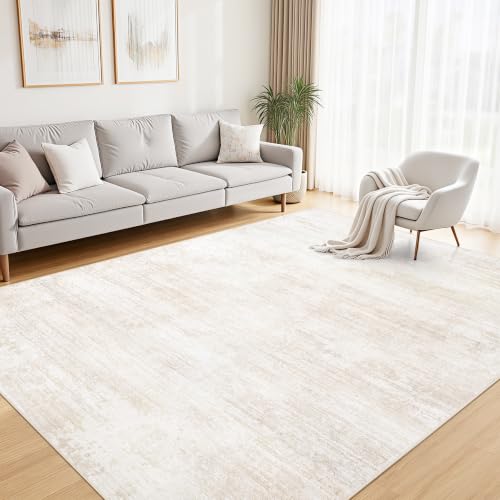 Tosuoka Washable Rug 6x9 Area Rugs for Living Room, Beige Neutral Abstract - color: Beige/Cream, size: 6' x 9' (Rectangular)