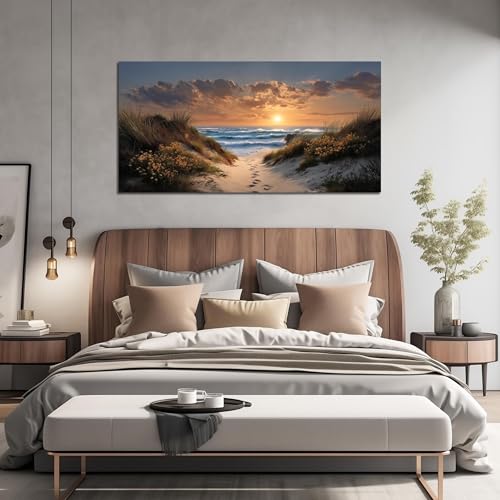 Ouzzlie Landscape Wall Art Brown Art for Living Room - color: Brown, size: 59"L x 29"W