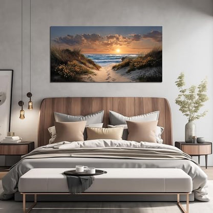 Ouzzlie Landscape Wall Art Brown Art for Living Room - color: Brown, size: 59"L x 29"W
