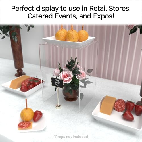 Marketing Holders 2 Pack Clear Acrylic Riser Display Stand 8" x 8" x 12" Merchandise Showcase One Piece Fixture Retail Stores and Boutiques Throne Counter Platform - size: 8"W x 8"D x 12"H