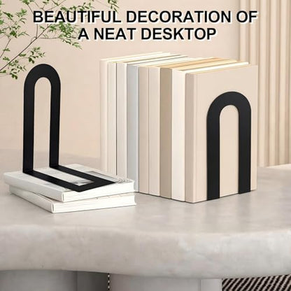 Chunful 6 Pcs Black Metal BookEnds Shelves, 7.5 x 5.75 x 3.5 in - color: Black, size: 7.5*5.75*3.5inch