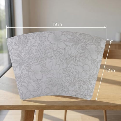 Faux Leather Set of 6, Placemats with Carving Floral Design - color: Gray