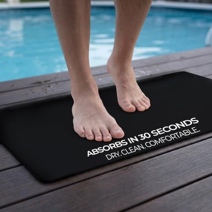 Homergy Bath Mat for Bathroom Non Slip, Quick Dry, 16x24 in, Black - color: Black, size: 16" x 24"