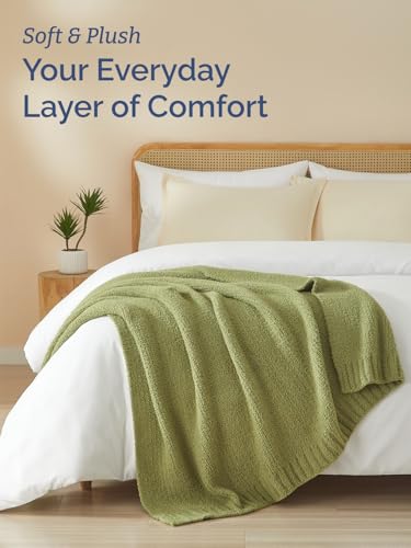 Sage Throw Blanket - Soft Throw Blanket - Cozy Knitted Blanket - 50x60 - color: 04 - Sage