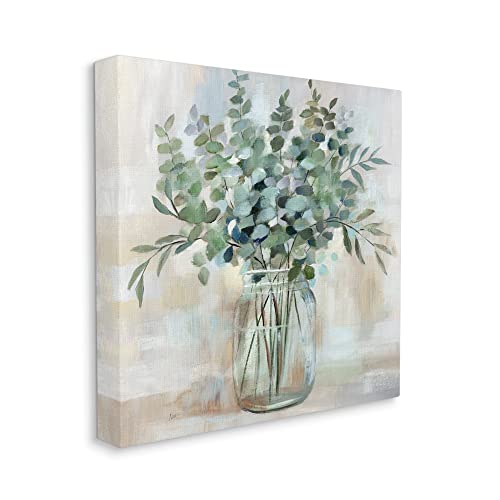 Soothing Eucalyptus Herb, 36 x 36 Inch Canvas Wall Art - color: Eucalyptus Mason Jar, size: 36"L x 36"W