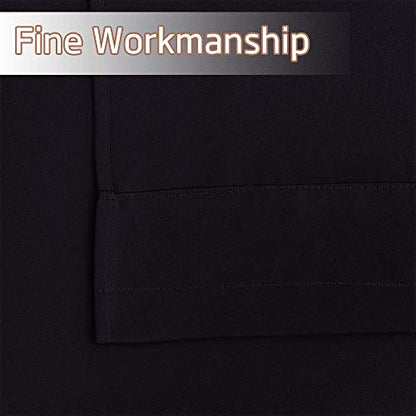 NICETOWN Small RV Camper Window Curtains, Thermal Insulated Rod Pocket Privacy Curtain Tiers Soild Room Darkening Shades for Kitchen Cabinet Cupboard Closet Halloween, Black, W34 x L30 inches, 1 Pair - color: Black, size: 34"W x 30"L (Pack of 2)