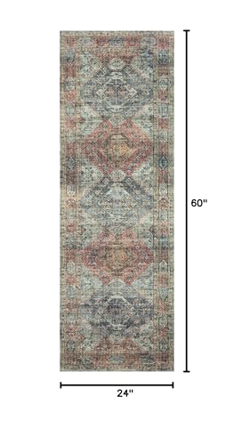 Loloi Skye Apricot/Mist 2'-0" x 5'-0" Accent Rug - color: Apricot / Mist, size: 2' x 5' (Rectangular)