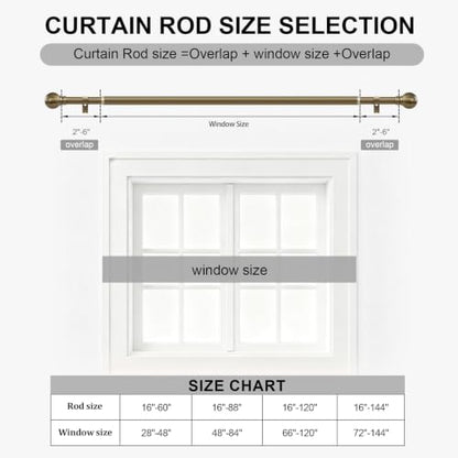 Antique Bronze Curtain Rods 16-60 Inch Heavy Duty 1 Inch Diameter - color: Bronze, size: 16"-60"|1 Pack