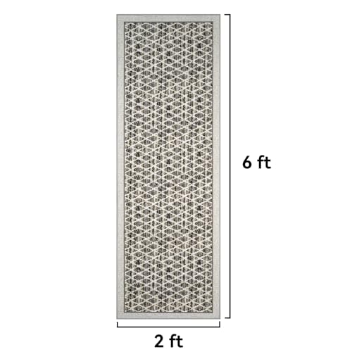 Runner Rug Hallway,Low Pile Kitchen Rug for Entryway,Grey,2x6ft - color: Grey, size: 2'x6'