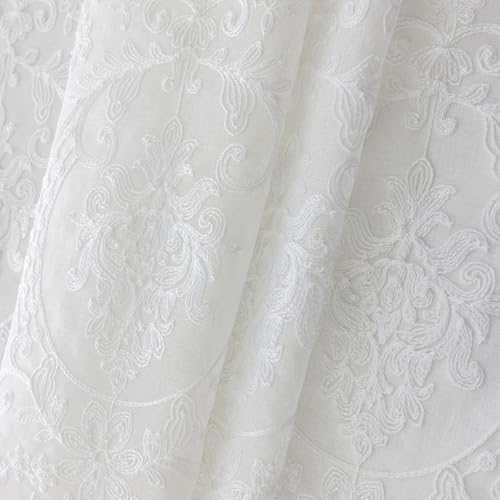 Sheer Embroidered Tie Up Curtains for Bathroom Lace 42 x 63 Inch - size: 42"W x 63"L (Pack of 1)