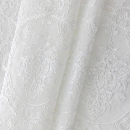 Sheer Embroidered Tie Up Curtains for Bathroom Lace 42 x 63 Inch - size: 42"W x 63"L (Pack of 1)