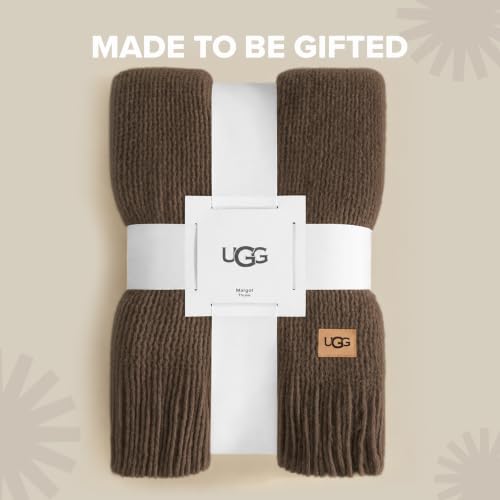 UGG Margot Knit Throw Blanket, 50" x 70", Dark Brown (Burnt Cedar) - color: Dark Brown