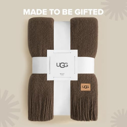 UGG Margot Knit Throw Blanket, 50" x 70", Dark Brown (Burnt Cedar) - color: Dark Brown