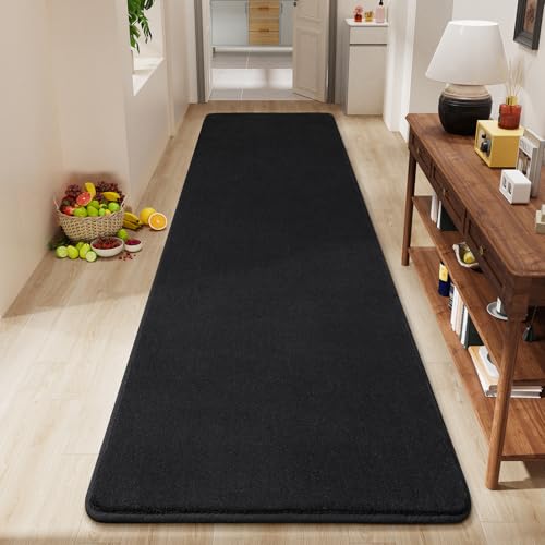 Amearea Modern Soft Hallway Runner Rug, 3x8 Feet Long Runners for Hallways - color: Black, size: 3' x 8' (Runner)