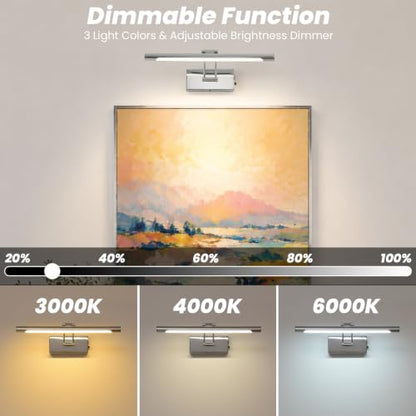 Battery Operated Picture Light for Wall,Chrome 15.7-Inch - color: Chrome, size: 15.7 Inch