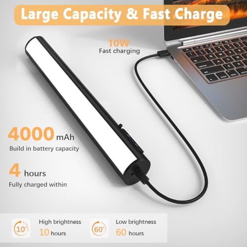Hapfish Picture Lights for Wall Battery Operated,Wireless Art Light - Black - color: Without Motion Sensor Black