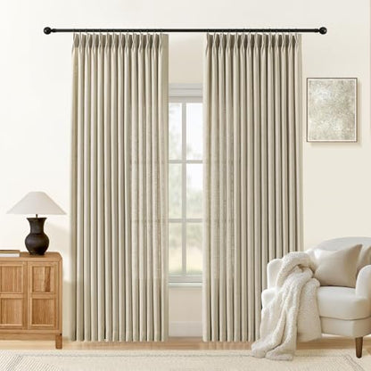 AUSSPVOCT 90 Inch Curtains Pinch Pleated Linen-Like Drapes 2 Panel Set - color: Burlywood Birch, size: 40"W x 90"L (Pack of 2)
