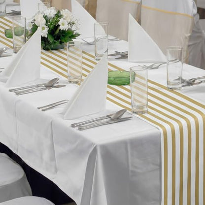 AmazingSpark Striped Table Runner Roll,Gold,25' Long X 16" Wide - color: Gold, size: 25' Long X 16" Wide