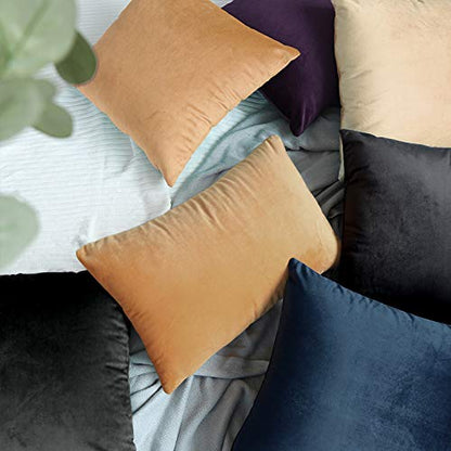NTBAY King Velvet Pillowcases, Set of 2, Zipper, Navy Blue - color: Navy Blue, size: 36" x 20" (Pack of 2)