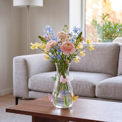8.5" 3D Butterfly Glass Vase Centerpiece for Wedding, Colorful