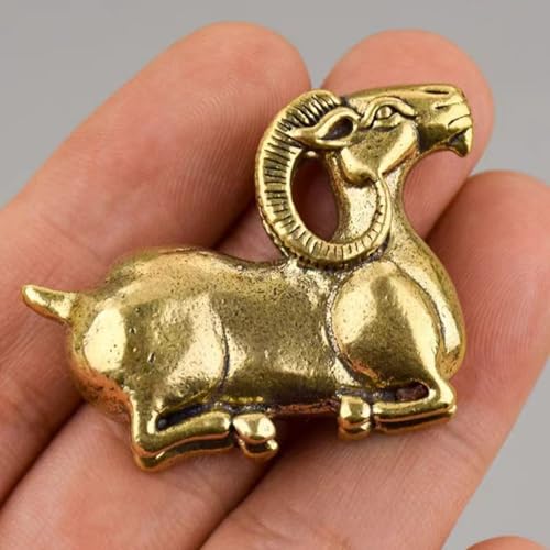 Brass Animals Figurine Decorative,Solid Copper Decorations,Small Brass Metal Statue,Tea Pet Home Decorations, Office Tea Table Statue(1pcs-Goat) - color: Goat