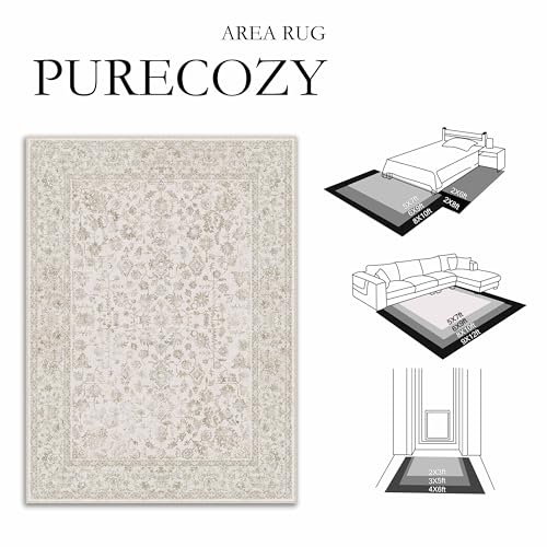 PureCozy 2x5 Beige White Runner Rug Washable Hallway Non Slip Kitchen - color: Beige-white, size: 2' x 5' (Rectangular)