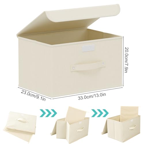Cloth Storage Baskets with Handles,Beige 13x9.1x7.9in,1 Pack - color: Beige, size: 13x9.1x7.9in(1-pack)