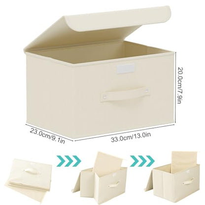 Cloth Storage Baskets with Handles,Beige 13x9.1x7.9in,5 Pack - color: Beige, size: 13x9.1x7.9in(5-pack)