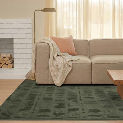 Revival Rugs Shell 11'x14' Area Rugs - Washable, Medium Pile, Green - color: Green, size: 10'6" x 14'3" (Rectangular)