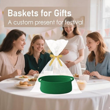 JMvicyroam Small Woven Basket, Empty Gift Basket, Green/1 Pack - color: Green, size: 1 Pack