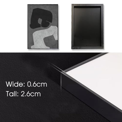 QKF 3Pcs Black White Gray Abstract Geometric Crystal Framed Canvas Wall Art - color: Black, White, Dark Gray, size: 24" X 32" X 3 pieces