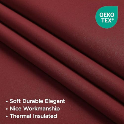 Joydeco Blackout Curtains 108 Inches Long, Thermal Insulated Black Out Curtains 2 Panels Set, Room Darkening Drapes for Living Room Window Rod Pocket Back Tab (W52 x L108 Inch, Burgundy Red) - color: Burgundy Red, size: 52"W x 108"L (Pack of 2)
