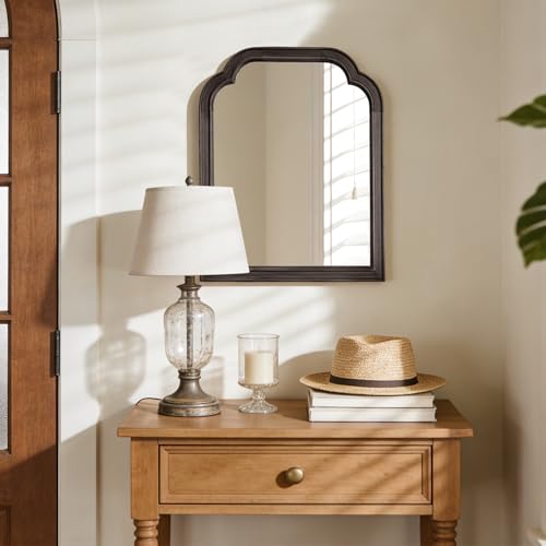 WallBeyond Wood Bathroom Mirrors for Wall Mounted, 16" x 20" Rustic Wood Frame Wall Mirrors Decorative for Living Room or Bedroom Vanity Mirror (Black) - color: Black B, size: 20"L x 16"W
