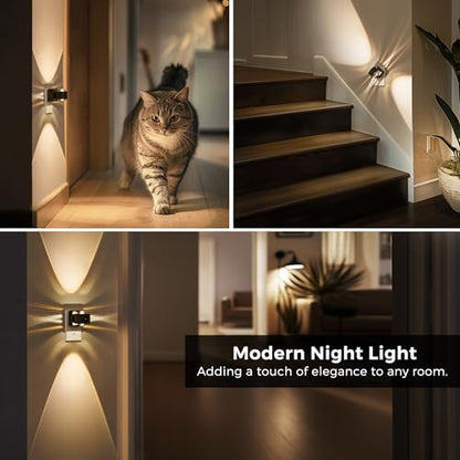 L LOHAS LED Night Light Projector, Night Lights Plug into Wall Light Sensor - color: Black