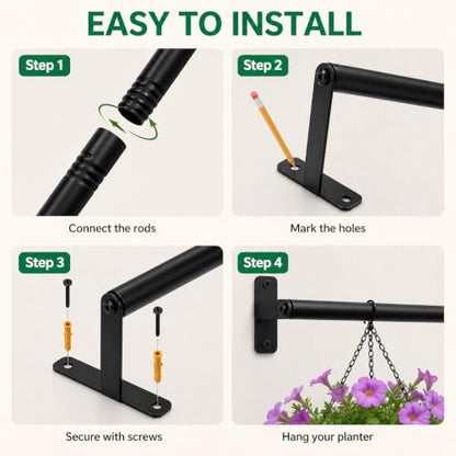 Window Plant Hanger, 41 Inch Heavy Duty Hanging Plant Rod - size: 41in-pole-1Pack