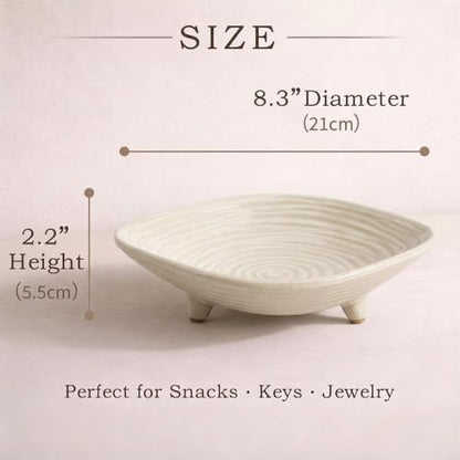 Decorative Bowl 8.3", Ceramic Key Bowl for Entryway Table - size: 8.3-Inch