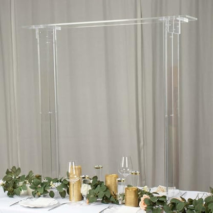 Efavormart 40" Tall Clear Acrylic Rectangular Flower Stand Wedding Centerpiece, Long Floral Frame Table Display Stand - size: 40''x40''