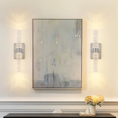 Battery Operated Wall Sconces Set of 2, 20000mAh Rechargeable Wall Light | Remote Control 3000K-6000K Dimmable LED Wireless Sconces,Brushed Nickel,15.6 Inch - color: Nickel, size: 15.6 Inch