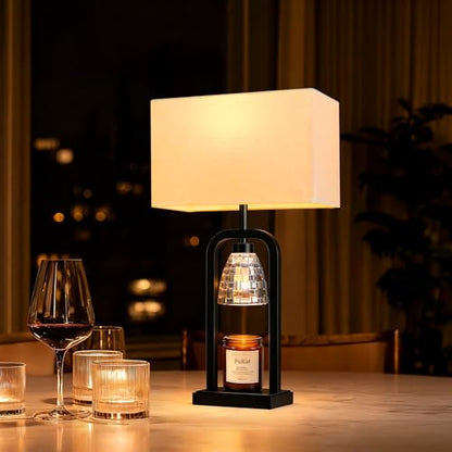PoKat 21.5'' Matte Black Table Lamps Set of 2 with Candle Warmer & Gift Box - color: Set of 2 - Black