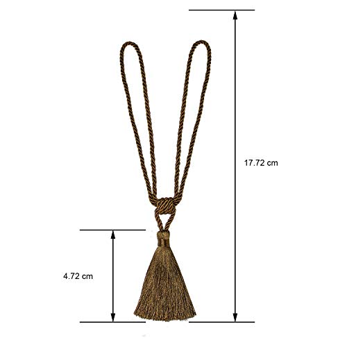 2 Pack Curtain Tiebacks Handmade Tassel Rope Curtain Holdbacks - color: Coffee, size: 2p