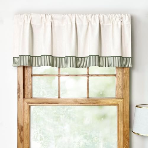 Striped Linen Valances for Windows 54x15 Inch for Rustic Farmhouse Decor