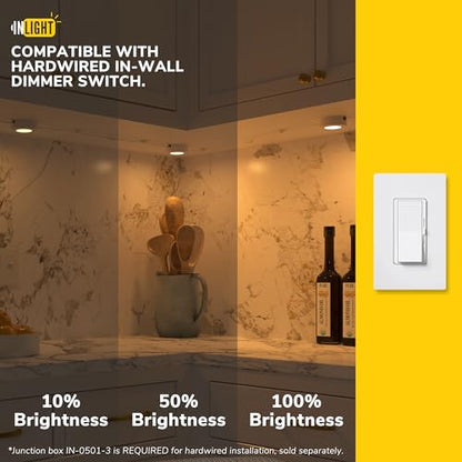 GETINLIGHT 2.75-Inch LED Puck Lights, 3-Pack, 2700K, White - color: White, size: 3-puck light kit