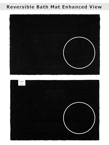 COTTON CRAFT Bath Rugs - 2 Pack Large 20x30 Soft Plush Bath Mats - Black - color: Black, size: 20x30 Inches