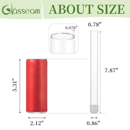 Glasseam 6Pcs Glass Bud vase for Candle Holder, 7.87" Tall Small Vases Set - size: 7.87“ Tall